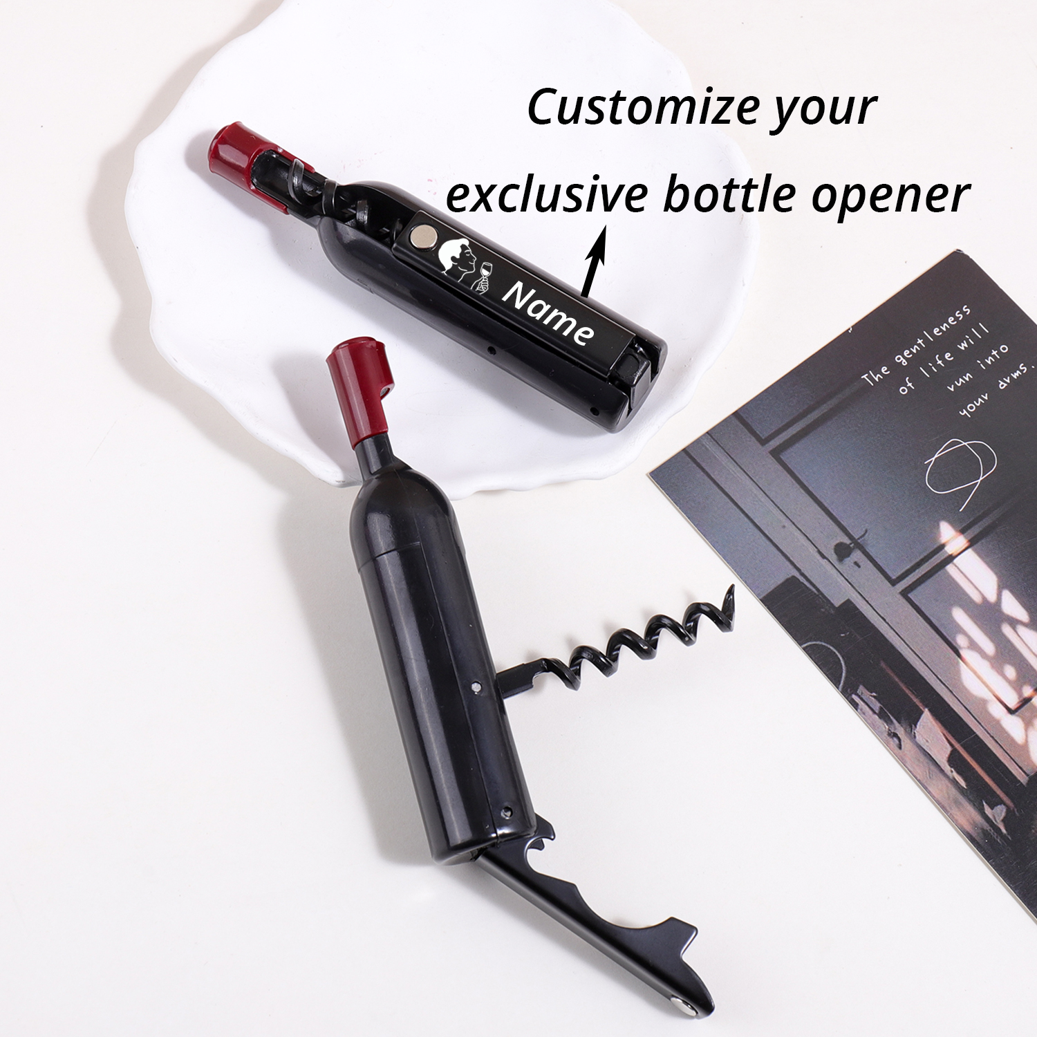 Wine In Beer Name - Custom Text Wine Opener Personalized Name