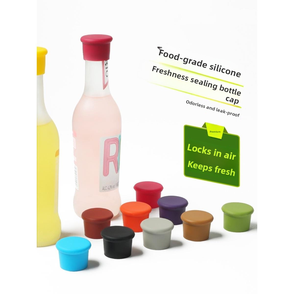 Wine Beer Food - Eco-Friendly Silicone Bottle Caps Food ade