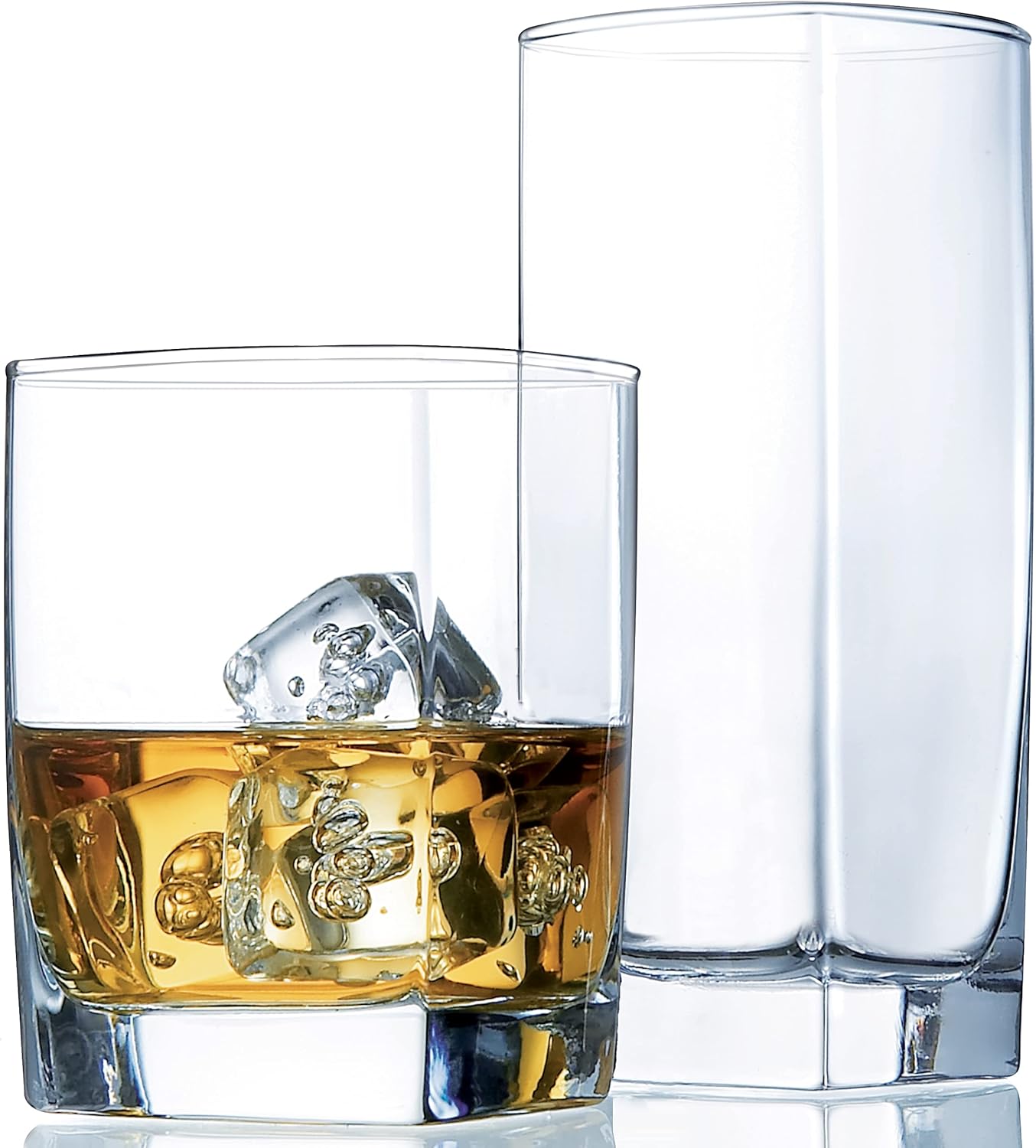Wine Beer Glass Set - Everyday Drinking Glasses Set of 16