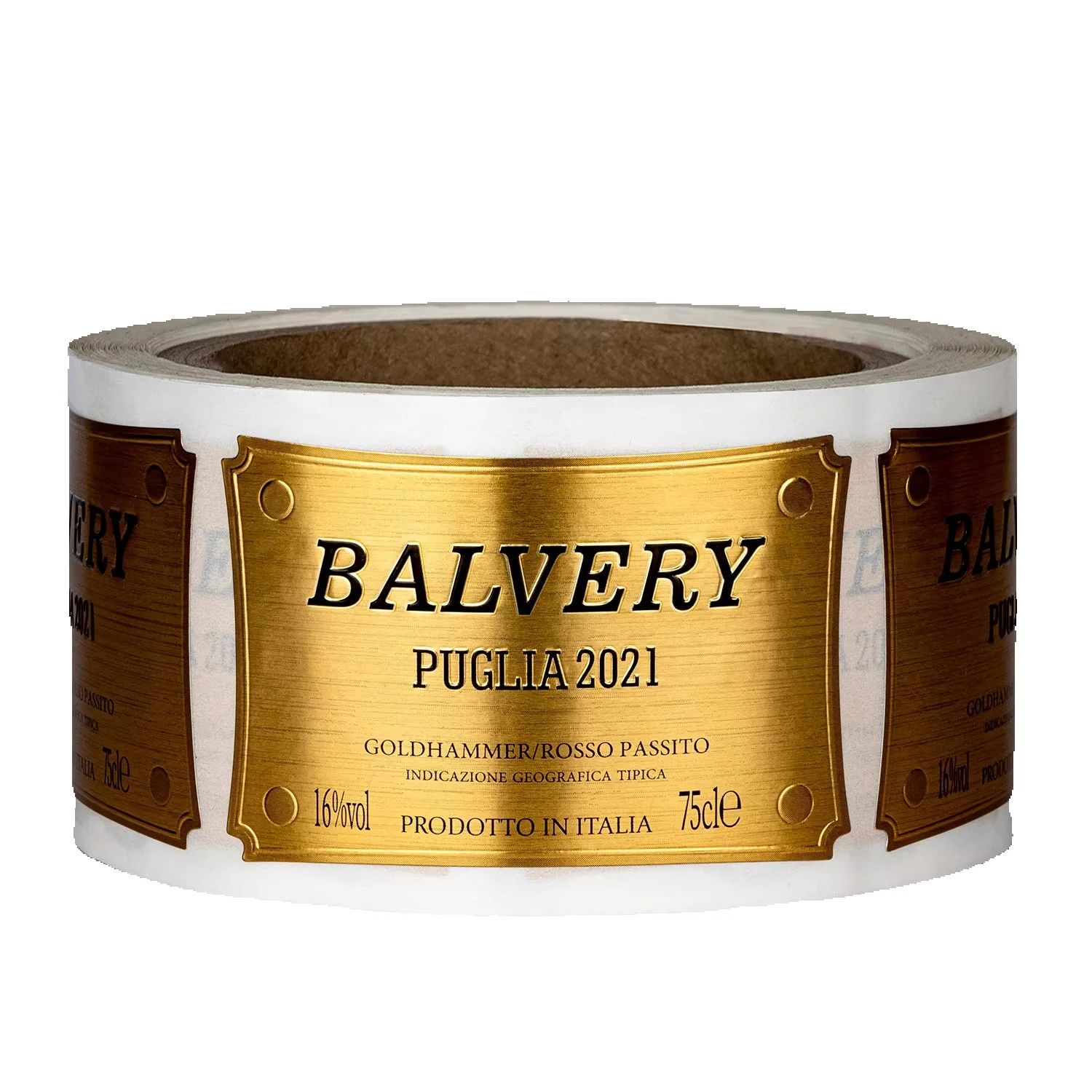 Wine In Beer Bottle - Gold Foil Embossed Metal Paper Labels｜Custom