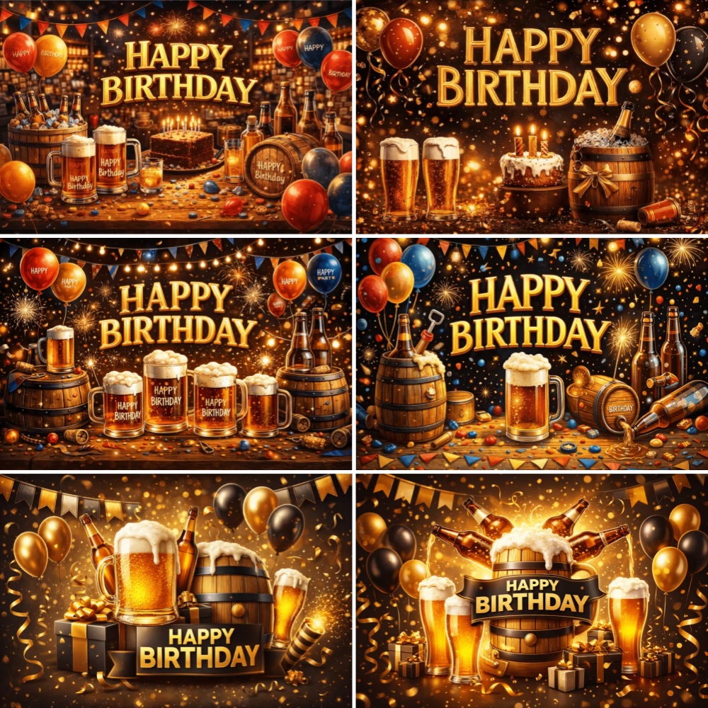 Wine Beer Food - Beer Birthday Party Decoration Background Black