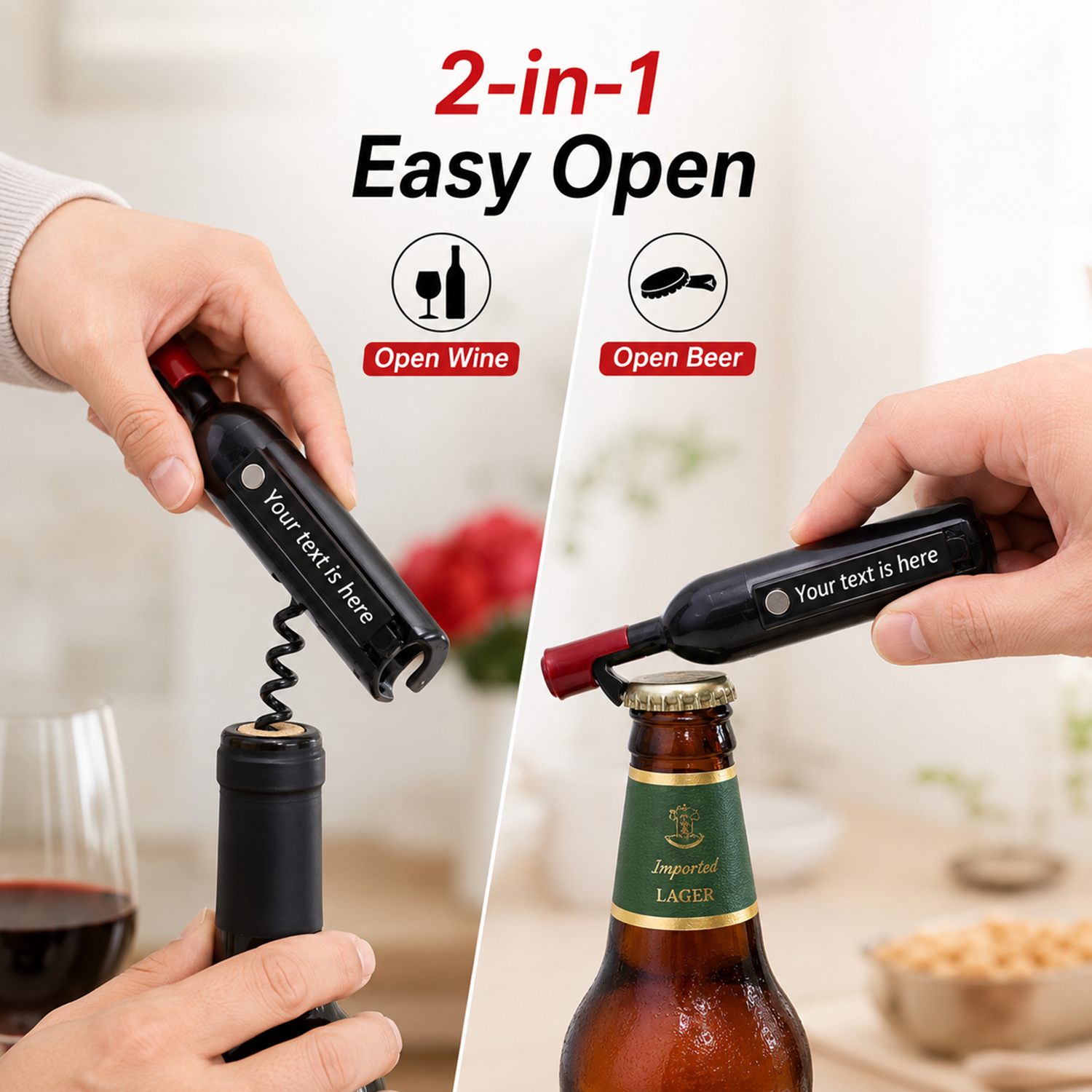 Custom Text Wine Opener Person – обзор и цена Wine In Beer Name