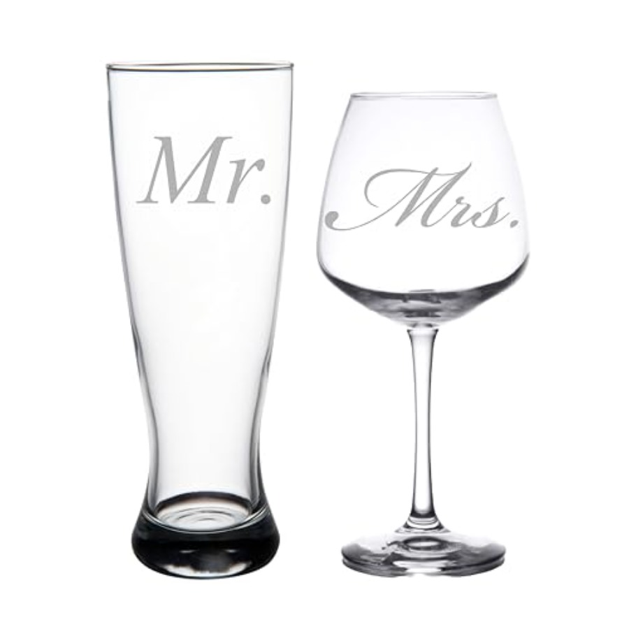 Mr. and Mrs. Wedding Couple Gl – обзор и цена Wine Beer Glass Set