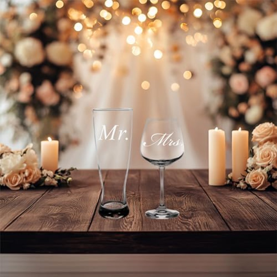 Mr. and Mrs. Wedding Couple Gl – обзор и цена Wine Beer Glass Set