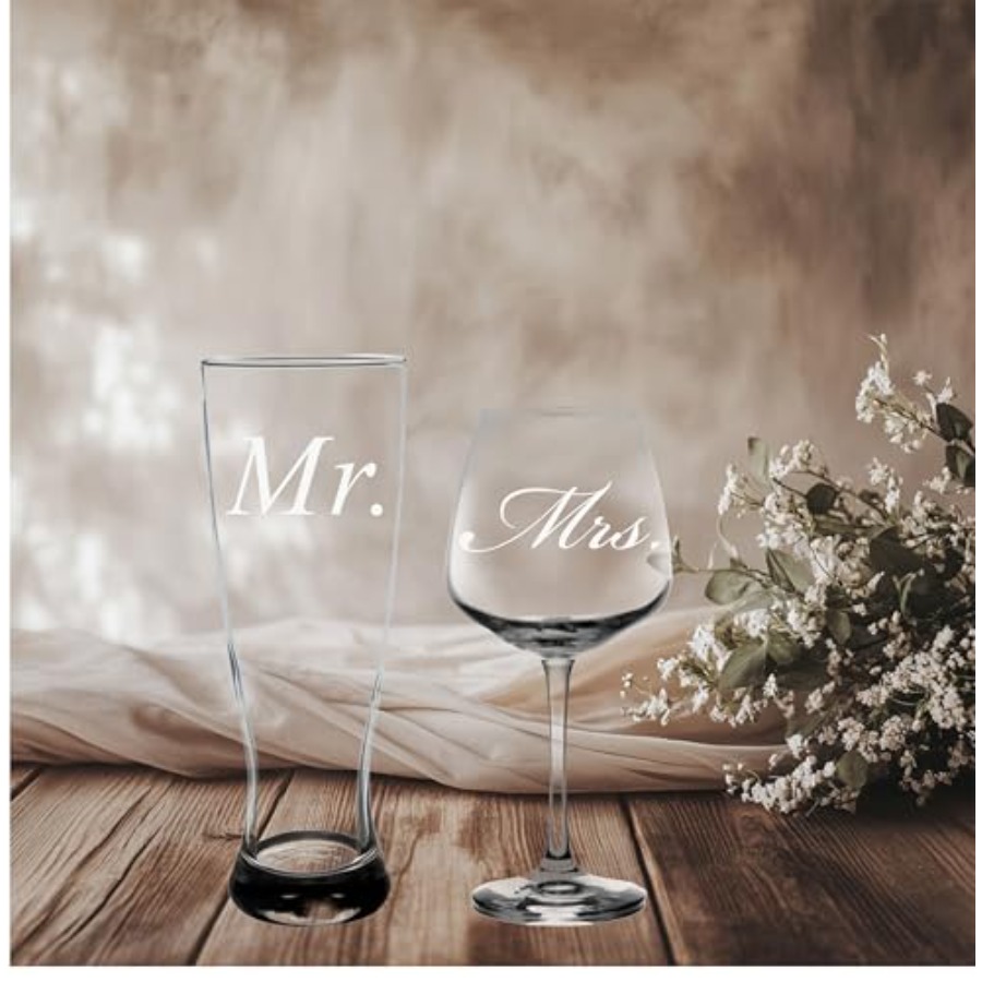 Mr. and Mrs. Wedding Couple Gl – обзор и цена Wine Beer Glass Set