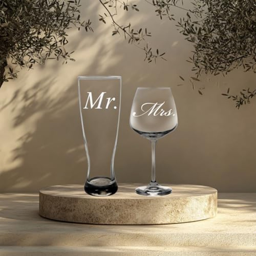 Mr. and Mrs. Wedding Couple Gl – обзор и цена Wine Beer Glass Set