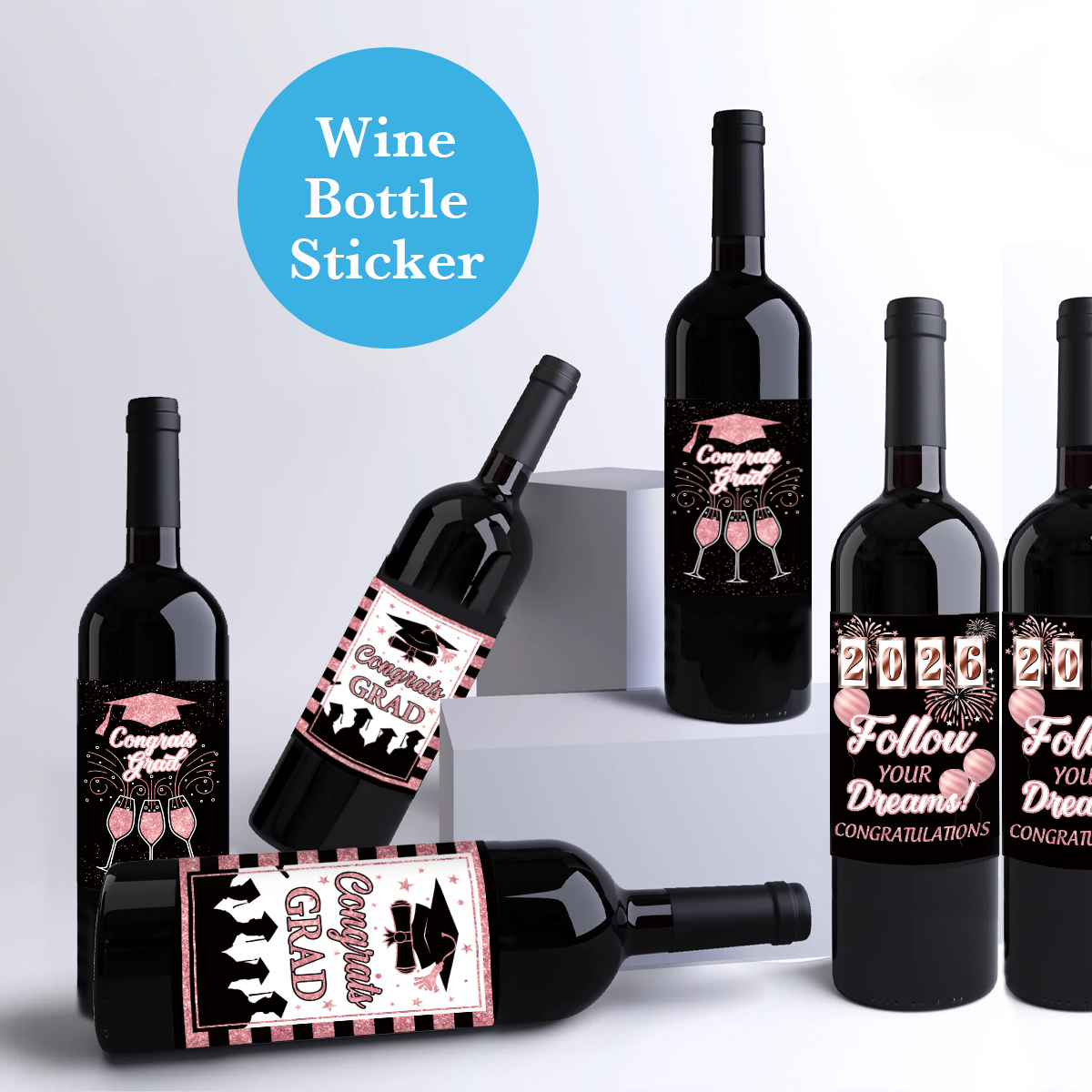 6pcs Congrats Grad Class 2026  – обзор и цена Wine In Beer Bottle