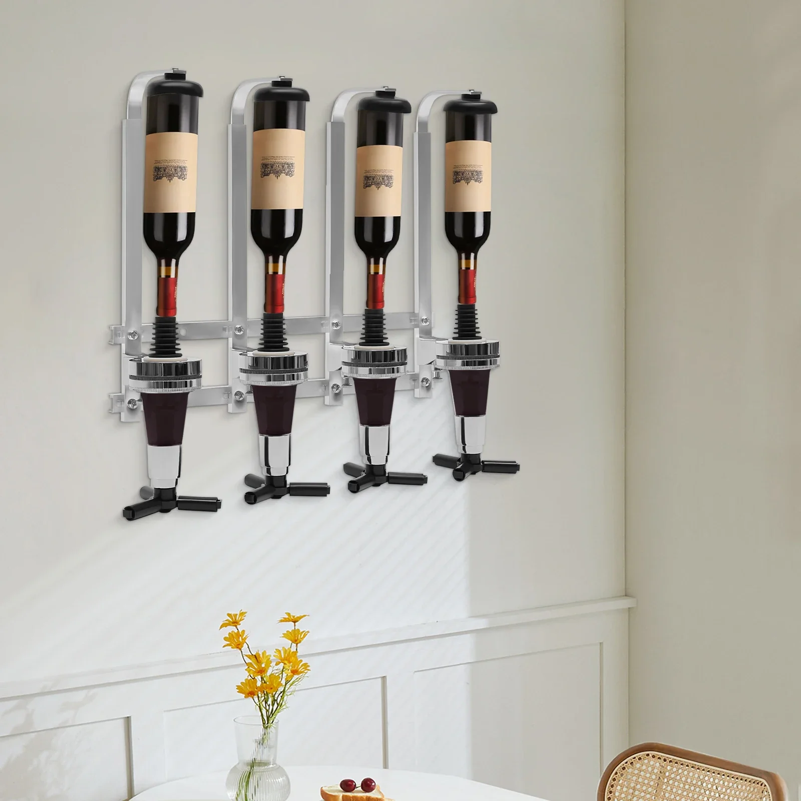 4-Bottle Wall Mount Liquor Dis – обзор и цена Wine To Beer Alcohol