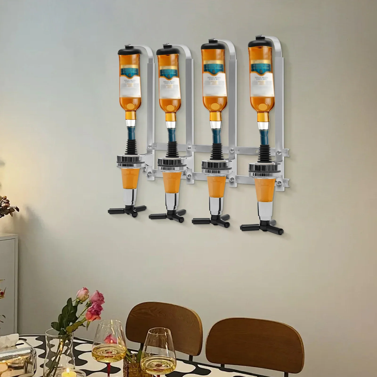 4-Bottle Wall Mount Liquor Dis – обзор и цена Wine To Beer Alcohol