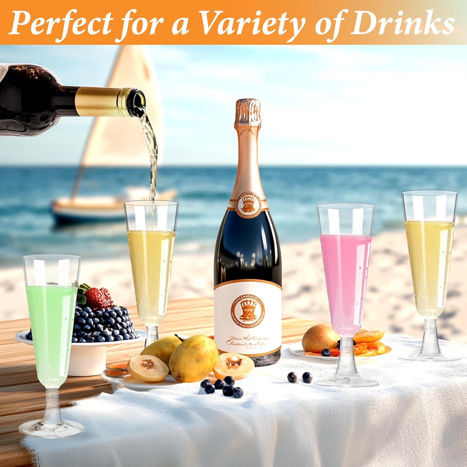Plastic Champagne Flutes 40 Pa – обзор и цена Wine & Beer Packages